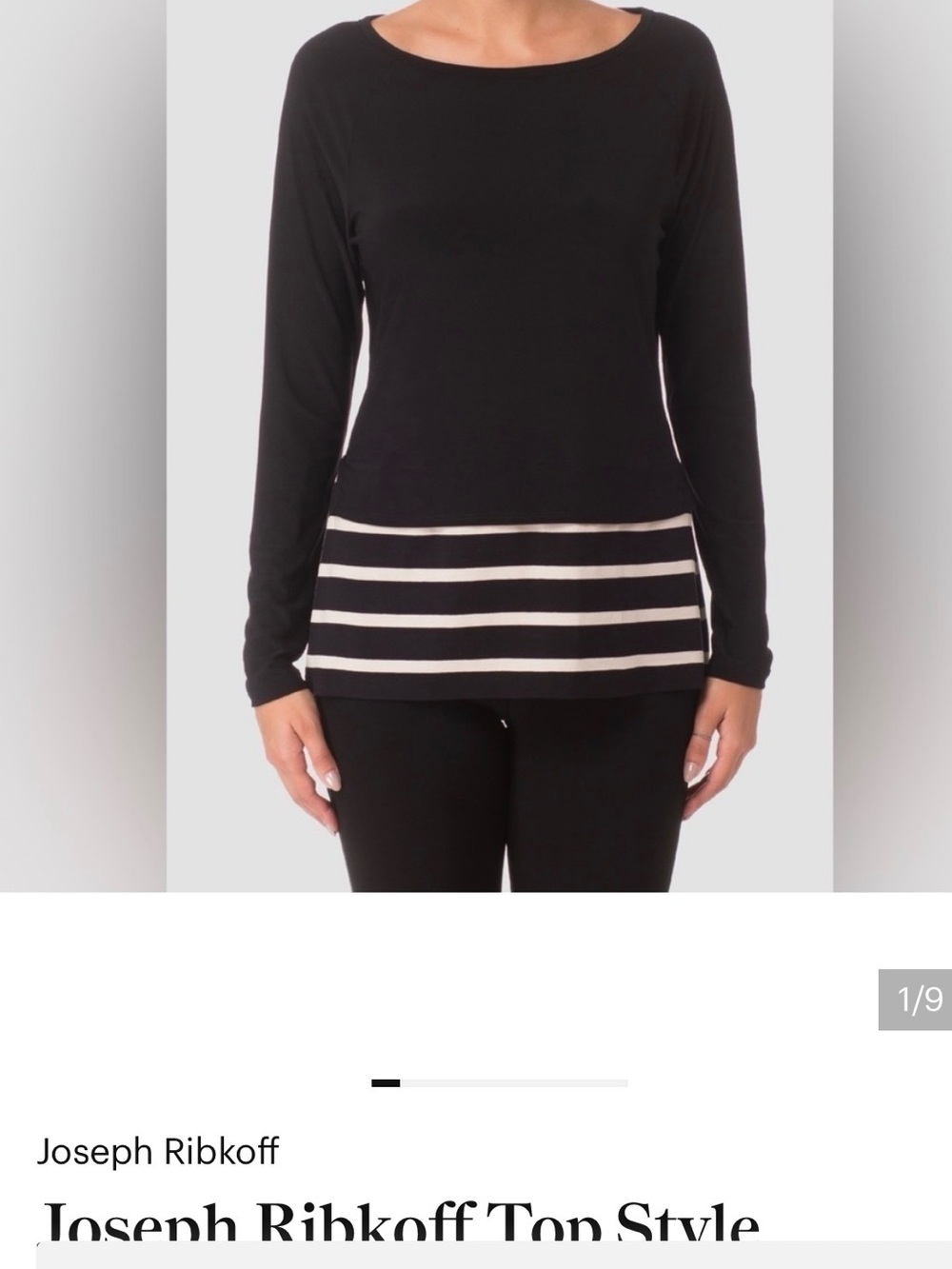 Joseph Ribkoff Top Style 174900 Black Long Sleeve Rounded Neckline